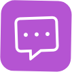 Contact icon with speaking bubble and ellipses.