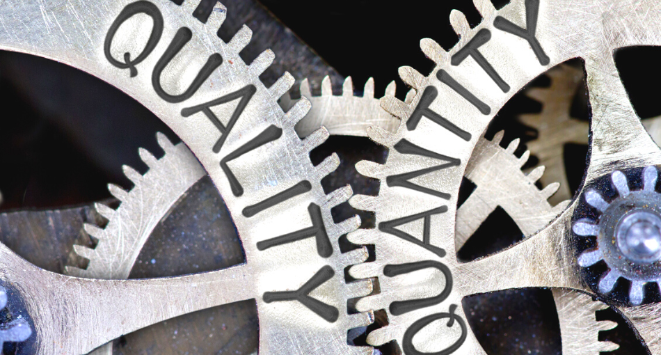 Two interlocking gears – one with 