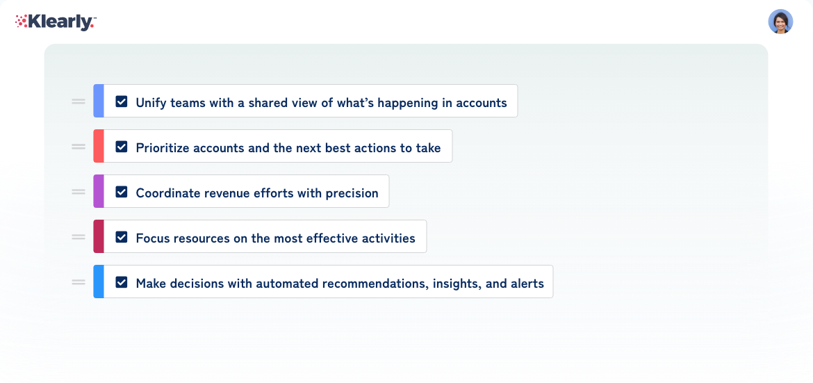 Klearly-Home-Revenue Guidance Task List