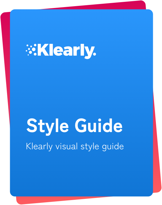 Klearly visual style guide PDF preview. Download load the guide to learn more.