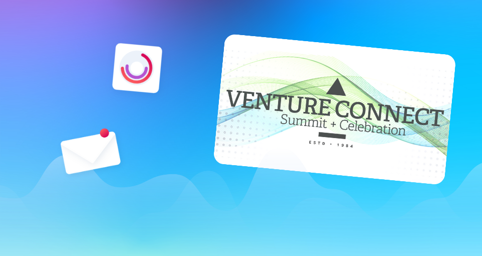 Abstract art with box for Venture Connect Summit + Celebration where Klearly will pitch to investors on April 7, 2022.
